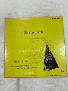 Shostakovitch Symphony No 9 Op 70 Efrem Kurtz Philharmonic-Symphony Columbia LP